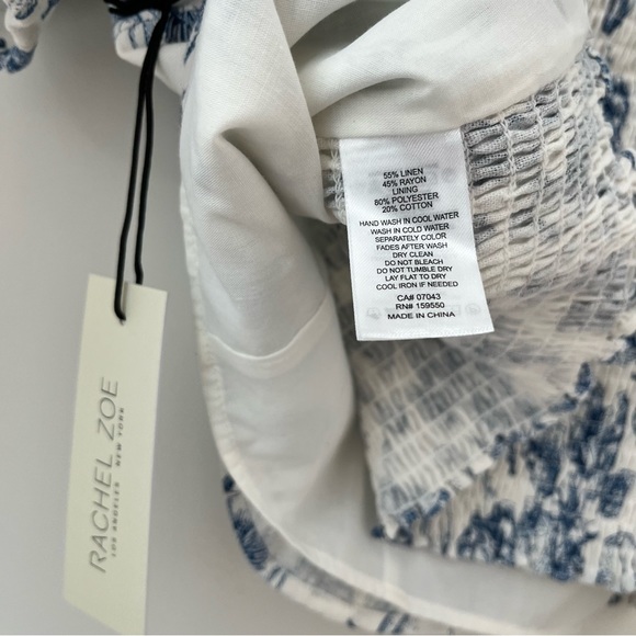 NWT Rachel Zoe linen blue fruits prints top 2X - Picture 8 of 8